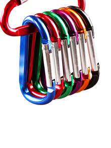 Customized 1-50pcs D-Shaped Spring Carabiners, Personalized Text Logo Aluminum Alloy Clips, Keychains For Outdoor Climbing Camping Hiking, Bag Charms - Multicolor D-shape - View 8