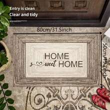 1件裝「Home, Sweet Home」設計門墊 - 900g/Sqm 法蘭絨材質，可機洗，耐用，防污，快乾，適用於室內/室外門墊、家居裝飾、房間裝飾、臥室地毯、廚房地毯、照片、道具、戶外裝飾禮品、節日禮品、區域地毯，四季皆可用 - 彩色 - 查看 13