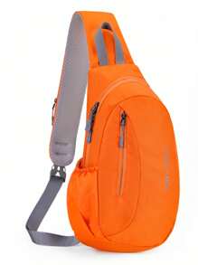 1 pieza Mochila de nailon, bolsa deportiva y de ocio para exteriores, bolsa de pecho para ciclismo, riñonera multiusos de gran capacidad y peso ligero, bolsa de mensajero impermeable para viajes
