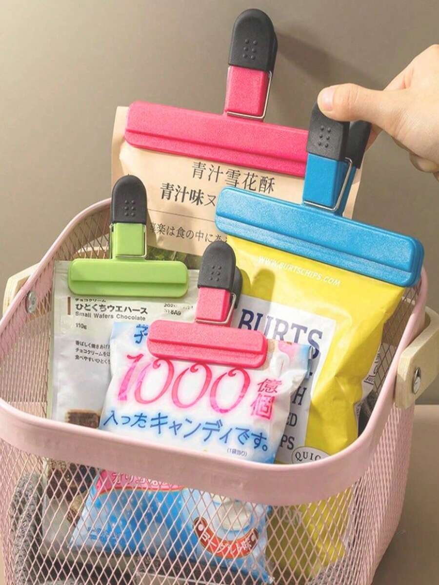 1/5 piezas Clip para bolsas de patatas fritas, es un clip de plástico resistente, duradero y hermético utilizado para el almacenamiento de alimentos. El clip para bolsas de alimentos es un clip de sellado fuerte utilizado para el embalaje de aperitivos de cocina, a prueba de fugas y a prueba de humedad. - Multicolor - Ver 1