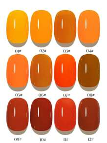 Miss Leia Set de 12 esmaltes de uñas en gel de 15ml con colores de temporada de verano como caramelo, calabaza, blanco, naranja, amarillo y rojo. Esmaltes semipermenentes de alta calidad, curables con luz UV/LED, resistentes y aptos para salones de belleza, uñas DIY, fiestas y regalos para mujeres, adecuados para todo tipo de diseños de arte de uñas y para todas las estaciones.