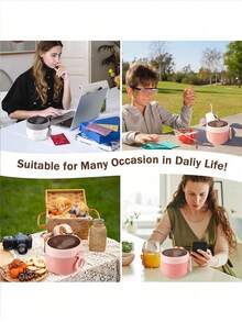 Oat Breakfast Cups, Yogurt Cups, Salad Cups, Bento Boxes, Waterproof Oat Containers, Portable Breakfast Containers, Reusable Large-Sized Breakfast Cups, Kitchen Accessories Are Ideal Choices For Home, School, Office Travel, And Outdoor Picnics, - Multicolor - View 8