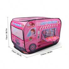 1 pieza Juguete tipo carpa con forma de helado rosa, casa de juego para niños y niñas, material de poliéster duradero, carpa de juego divertida para niños, mejor regalo de cumpleaños/festividad, juguete de playa