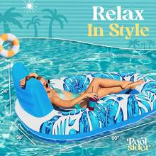 طفو حمام سباحة قابل للنفخ للكبار - طفو حمام سباحة مستلقي طفو طوافة كرسي طفو للسباحة في حمام السباحة والبحيرة مع حامل أكواب طفو لحفلات حمام السباحة والشاطئ للكبار، ضروريات الشاطئ، اكسسوارات الشاطئ