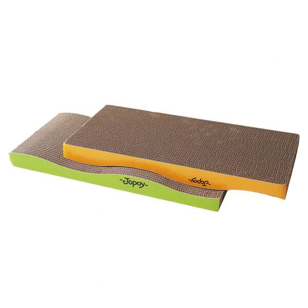 2 pièces Planche à gratter pour chat, grattoir en carton ondulé pour chats d'intérieur avec herbe à chat, tapis à gratter pour chat avec textures de grattage haut de gamme, grattoir en carton pour chat avec double utilisation