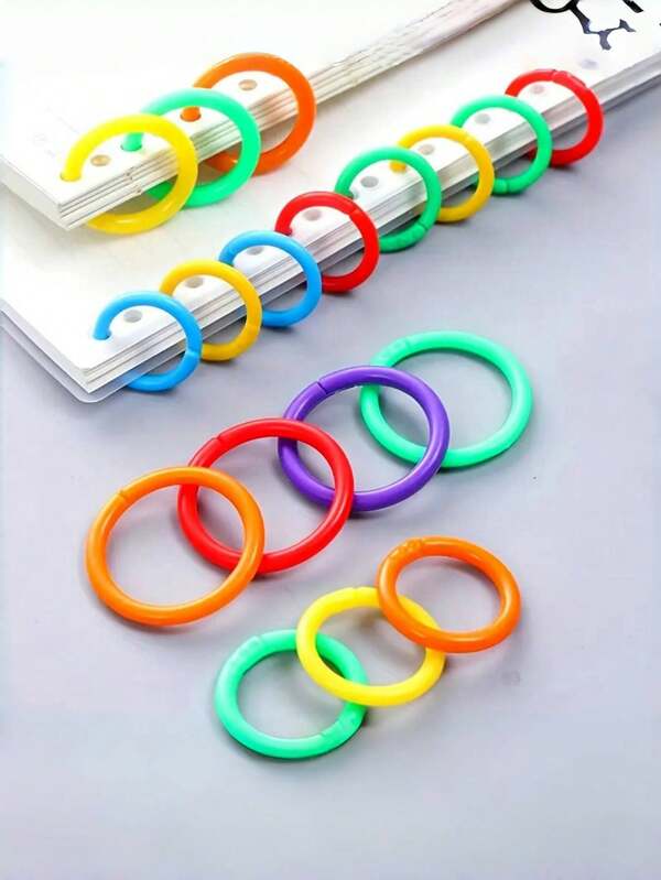 50pcs Plastic Loose Leaf Binder Rings 20mm/35mm, Double Key Binders Suitable For Loose Leaf Notebooks And Scrapbooks, Notebook Organization | Colored Rings | Plastic Rings, Book Binding Supplies.,Back To School,School Supplies