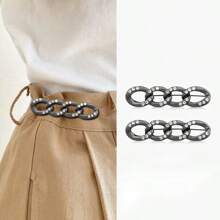 1pc/2pcs/3pcs/4pcs/6pcs Versatile Detachable Metal Waist Clincher Pins For Pants, Jeans, Fashionable Adjustable Waistband Buckle Clips, No Sewing Needed To Tighten Waistline, Anti-Escape, Also For Dress Cuffs
