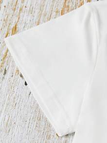 Summer Casual Vintage CHAI Graphic Crew Neck T-Shirt - trắng - Xem 4