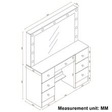 Favourite Gift White 11 LED Mirror Vanity Set Makeup Table Dressing Table W/Bulb And 7 Drawer Dresser - White - View 5