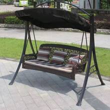 1pc 210D Oxford Cloth Outdoor Patio Swing Canopy Cover, 4-Season Sunshade For 3 Person Hanging Chair, Available In 3 Sizes