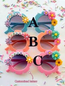 Decoración para el aula/Vuelta al colegio/Decoraciones para fiestas - 1 pieza Gafas personalizadas con nombre para niños, recuerdos de fiesta personalizados para niños, gafas personalizadas para niños, fiesta en la piscina para niños, gafas personalizadas con nombre para el cumpleaños de niños o niñas, gafas lindas para niños, gafas para fiestas de cumpleaños - Multicolor - Ver 2