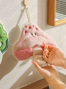 1pc Cute Vegetable Pattern Kitchen Towel, Coral Fleece 3-Layer Thick Quick-Dry Hand Towel With Hanging Loop, Super Absorbent Dish Cloth, Lightweight Super Soft Fiber Handkerchief, Non-Shedding, Suitable For Bathroom And Kitchen/Bathroom Drying/Bathroom Home - Multicolor - View 3