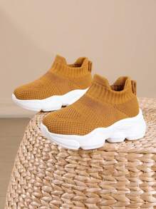 2025 New Style Children & Teenagers Casual Comfortable Shock-Absorbing Lightweight Breathable Low-Top Mesh Slip-On Sports Sneakers For Indoor Outdoor Walking Running