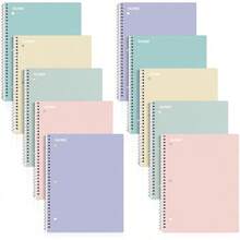 SUNEE Notebooks, 1-Subject, 5 Pack, College Ruled Paper, 8 X 10-1/2, 70 Sheets Per Notebook,3-Hole Punched Paper, Pink,Purple, Blue, Green, Yellow Lined Notebooks School,Work - 10 - 查看 12