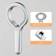 IOUHAPPY 1个塑料环高压淋浴喷头，手持式淋浴喷头，黑色/银色/灰色淋浴浴缸喷头，浴室用品，浴室配件，浴室工具 - 彩色 - 查看 18