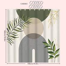 1/4 Stücke Set Salbeigrüner Boho Mittelalter-Themen Badezimmer Duschvorhang, Badematte, U-förmiger Toilettendeckel, wasserdichter Duschvorhang Badezimmer Dekoration, moderne Vorhangteiler, ohne Bohren, Polyester, maschinenwaschbar Schulanfang