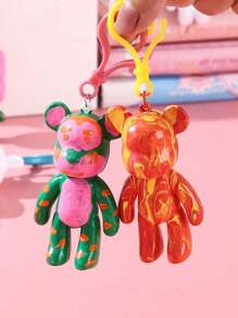 1/3/6pcs Cartoon Resin Bear Key Chain, DIY Fluid Bear, Suitable For: /Valentine's Day Gifts, Stocking Fillers, Party Decorations, Party Favors (Styles And Colors Is Random) Mother's Day,Gift For Graduation