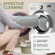 1/2PCS Washing Machine Shoe Bags, Reusable Microfiber Washing Shoe Bags, Invisible Zipper Washing Machine Shoe Bags For Sports Shoes, Mesh Shoe Washing Shoe Bags, Washing Shoe Bags, Washing Machine Shoe Net With Zipper To Protect Shoes From Damage