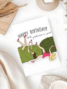 1PC Thiệp chúc mừng sinh nhật "Drinking Buddies" vui nhộn kèm phong bì - Thiết kế hoạt hình vui nhộn về những người bạn cùng nhau thưởng thức rượu vang - Hoàn hảo cho các buổi tụ họp bạn bè và gia đình - Lựa chọn tuyệt vời cho thiệp sinh nhật vui nhộn - Nhiều màu - Xem 5