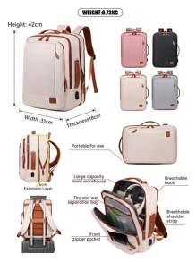 Myco Mochila de viaje para hombres, aprobada para equipaje de mano de 40L, con 3 cubos de embalaje, bolsa de viaje para fines de semana, universidad, oficina, regalos de Navidad, bolsa de viaje de invierno, bolsa escolar, mochila de vuelta al cole, de gran capacidad, impermeable, compartimento para portátil, diseño con correa de equipaje, ligera, portátil, para trabajadores de cuello blanco, perfecta para vuelta al cole, primer día de escuela, exterior, viajes, salidas