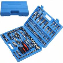 108PCS Socket Wrench Set Ratchet Box Tool Box With 1/4" 1/2" 3/8" Ratchet Screwdriver Set Multifunctional Car Repair Tool Kit High-End Car Repair Hardware Tool Combination Tool Kit Set Professional Version Universal Car Bicycle Repair Essential Tools Suitable For DIY Enthusiasts - 108PCS - View 12
