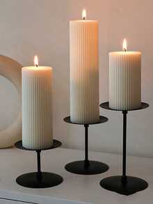 2 件/1 件，奢华法式复古圆柱香薰蜡烛 - 无烟香薰，适用于家居装饰、婚礼、婚礼装饰、派对和浪漫氛围 | 摄影道具、礼品创意、优质大豆蜡烛、万圣节、秋季、礼品、白色蜡烛 - 白色 - 查看 3