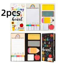 1pc/2pcs Teacher's Day Party Memo Book, Party Gifts, Cartoon Memo Sticks, Memo Set, Customized Self Adhesive Memos For Teachers, Office Supplies Convenience Stickers Combination, Teacher's Day Gift,Graduation, Return To School, Thank You Party Gifts,Gifts For Teachers At The Beginning Of School