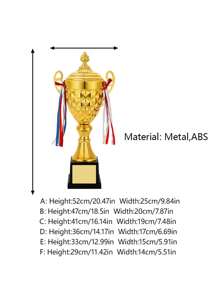 أكواب معدنية كبيرة مخصصة بأشكال الكرة القدم والكرة السلة والريشة، مصنوعة من السبائك الحديدية والبلاستيك abs، باللونين الذهبي والفضي، كؤوس تكريمية للمنافسات والبطولات في كرة القدم والتنس