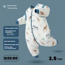 Sac de couchage matelassé et chaud pour enfants, pour l'automne et l'hiver. Vêtement de nuit pour bébé, tout-petit et enfant, manches longues, jambes fendues, motif imprimé de dessins animés. Pyjama sac de couchage, Amour Saint-Valentin