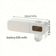 1pc Smart Toothbrush Holder With Toothpaste Dispenser | Wall-Mounted, Rechargeable Battery, USB Charging, 500 MAh Battery, LED Light | Modern Bathroom Accessory - Multicolor - View 3