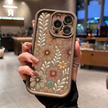 Minimalist Flower Pattern Design Phone Case Suitable Compatible With Apple 16,16 Plus,16 Pro,16 Pro Max, 15,15 Plus,15 Pro,15 Pro Max, 14,14 Plus,14 Pro,14 Pro Max, 13,13 Pro,13 Pro Max, 12,12 Pro,12 Pro Max, 11,11 Pro, 11 Pro Max,7,8,X,XS. Anti-Pollution, Fashionable,