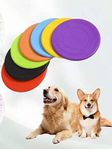 Juego de 3 discos voladores para perros, juguetes interactivos de entrenamiento para mascotas, disco de goma de silicona suave para perros, disco volador para cachorros, disco flotante ligero y suave - Multicolor - Ver 2