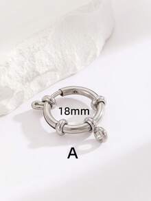 1pc Spring Buckle DIY Stainless Steel Slingshot Clasp Single Connector For Bracelet, Pearl Necklace, Cross-Border Steering Wheel Accessory - Silver - View 11