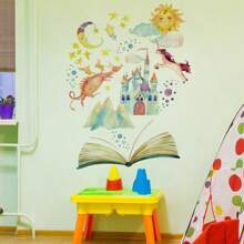 BRUP 1pc Cartoon Wisdom Tree Wall Stickers -PVC Self-Adhesive Decals For Children's Room Decor/Girls' Room Decor/Classroom Decor/Nursery Decor/ & Home Decoration