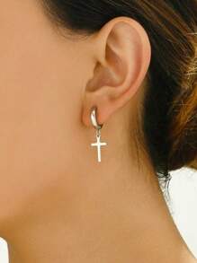 1 paire de boucles d'oreilles de mode décontractées et classiques, à design croisé de haute qualité, personnalisées pour femmes