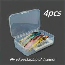 4 Pcs/Set, LY019 Artificial Fishing Lures, Fly Fishing Baits, Bionic Bait, Nymph Bait, Lure Fishing, Dry Fly, Spin Casting Lures, Bionic Design, Attract Fish Bites, Compact Size, Portable, Suitable For Beginner Anglers - Multicolor - View 6