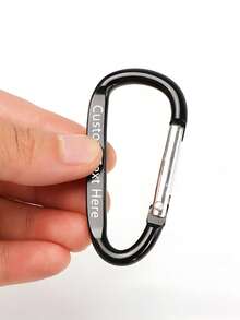Customized 1-50pcs D-Shaped Spring Carabiners, Personalized Text Logo Aluminum Alloy Clips, Keychains For Outdoor Climbing Camping Hiking, Bag Charms - Multicolor D-shape - View 3