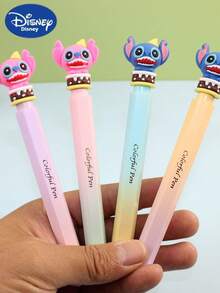 Disney 36pcs Disney Stitch Crystal Gradient Glitter Gel Pen - Officially Licensed Ombre Glossy Finish With Gold Foil Print, 0.5mm Quick-Dry Smooth Writing Pen With Mini Stitch Charm, Long-Lasting Ink For Writing/Drawing - Collectible Anime Stationery For Stitch Lovers,For School Supplies,Back To School