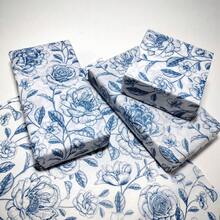 10/50/100pcs Blue Floral Rose Pattern Gift Wrapping Tissue Paper, Suitable For DIY Crafts, Party Favor Packaging, Bouquet Wrapping, Shoe & Apparel Moisture-Proof Packaging, Wine Bottle Cushioning, Holiday & Birthday Gift Wrapping Decor