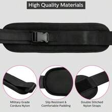 1 pièce Ceinture d'entraînement pour élévations de hanches noire avec bande de résistance des hanches, coussin de hanche pour pont fessier et exercices des fesses, pour haltères et kettlebell, exercices avec step et squat arrière - accessoires de gym noirs