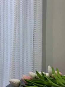 1 Peça Cortina Jacquard Semi-Transparente Relevo Premium de Malte, Adequada para Quarto ou Sala de Estar