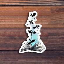 3-Zoll "Tauchen Sie ein in Ihre Fantasie mit 'Buch und Vögel' Vinyl Aufkleber - perfekt für Buchliebhaber, Träumer und Naturbegeisterte; ideal für Laptops, Tagebücher und Lesezeichen; eine vintage Ergänzung für künstlerische, inspirierende und naturthematische Aufkleber-Sammlungen; großartig für Bibliotheken, Cafés und Arbeitsbereiche"