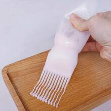 2件（染发瓶+梳子）美发瓶专业染发梳子瓶发廊染发用品染发瓶梳子用于染发、造型等工具齿状洗发瓶发廊专用烫发染发瓶齿状干洗洗发壶药水起泡瓶按摩梳有助于按摩头皮，返校、旅行度假必备，女士发饰 - 白色 - 查看 3