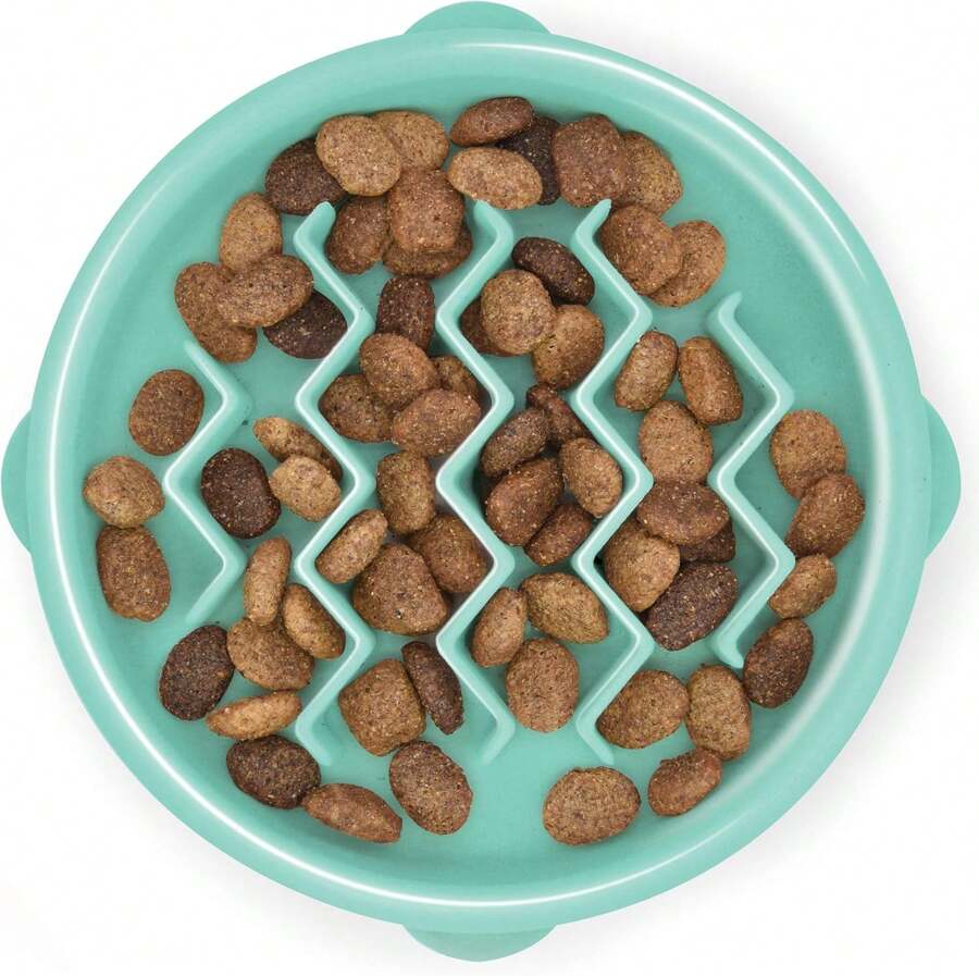 Local Warehouse- Outward Hound Fun Feeder Slo Bowl, Slow Feeder Dog Bowl, Medium/Mini, Turquoise - Mint - View 1