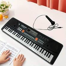 BIGFUN Órgano electrónico USB de 37 teclas/49 teclas, piano digital, teclado de música electrónico con micrófono, color negro - Multicolor - Ver 2