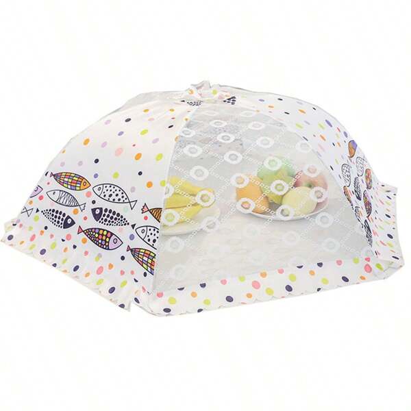 1 pièce Parasol pliant pour tente alimentaire avec design en dentelle, pliable et portable, housse moustiquaire inversée pour plats, convient pour la famille, le camping et les restaurants, protège contre la poussière, les mouches et les moustiques, ustensiles de cuisine et outils de cuisson polyvalents