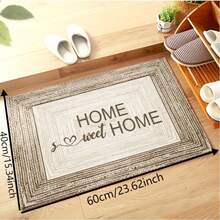 1件裝「Home, Sweet Home」設計門墊 - 900g/Sqm 法蘭絨材質，可機洗，耐用，防污，快乾，適用於室內/室外門墊、家居裝飾、房間裝飾、臥室地毯、廚房地毯、照片、道具、戶外裝飾禮品、節日禮品、區域地毯，四季皆可用 - 彩色 - 查看 14