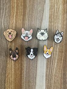 1/2/4/5/7pcs Cute Zinc Alloy Enamel Dog Brooch Pin - Suitable For Backpack, Lapel, Clothes - Animal Fashion Accessories, Everyday Wear, All Seasons - Gift For Friends School Office Accessories Shirts Jacket Jewelry Halloween Clothes Pin Funny Teacher Gifts Halloween Accessories Teachers Day00 Christmas - Multicolor - View 2