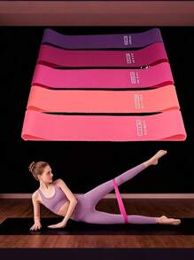 5-Piece High Elastic Fitness Essentials, Scientific Strength Training, Safe Materials, Perfect Gift For Sports Enthusiasts, Gradient Pink Resistance Bands, Glute Resistance Loops, Resistance Tubes, Leg Muscles, Squat Assist Bands, Fitness Workout, Indoor & Outdoor Exercise