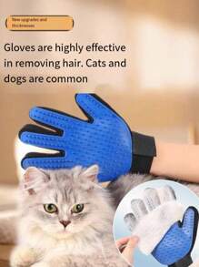 Gants de toilettage pour animaux de compagnie en silicone, conviennent pour peigner les poils de chien et de chat, gants de retrait efficaces des poils, brosse de massage et de bain douce pour chats et chiens - convient pour le retrait des poils, le bain et les contacts intimes